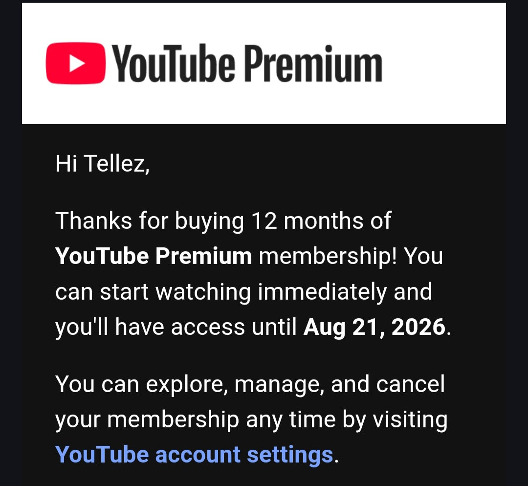 YouTube Premium 12 Months – Instant Delivery & Official Invoice